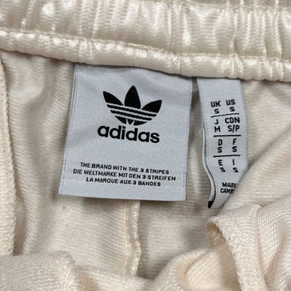 Adidas Chile 20 Wet Look White Ivory Brown Striped Satin Track Pants Mens Small - Picture 8 of 12